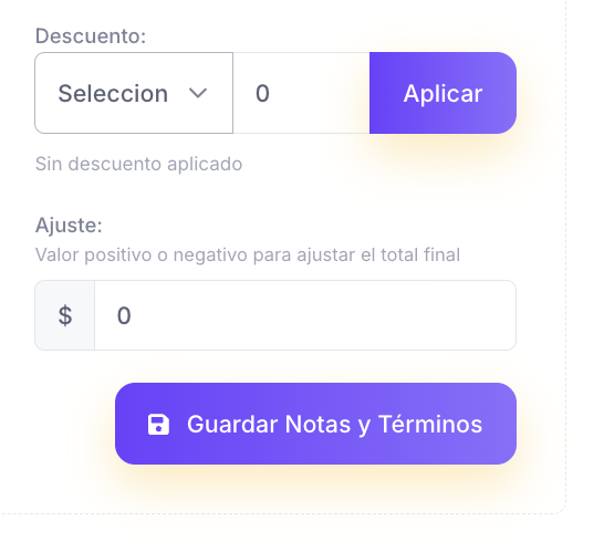 Cálculos y descuentos en vivo
